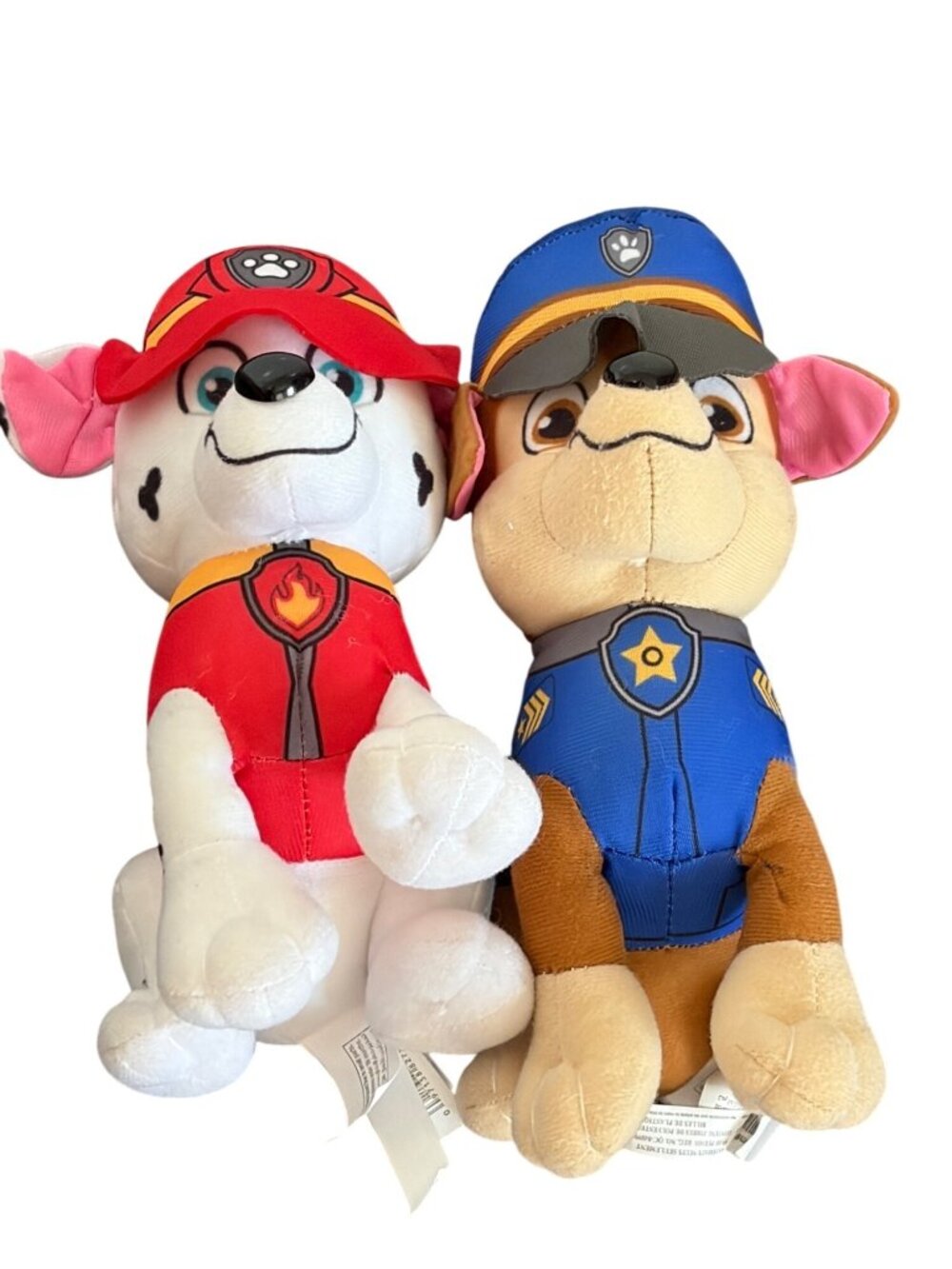 Nickelodeon Paw Patrol Lot of 2 Chase Marshall Plush Stuffed Animal Doll Toy